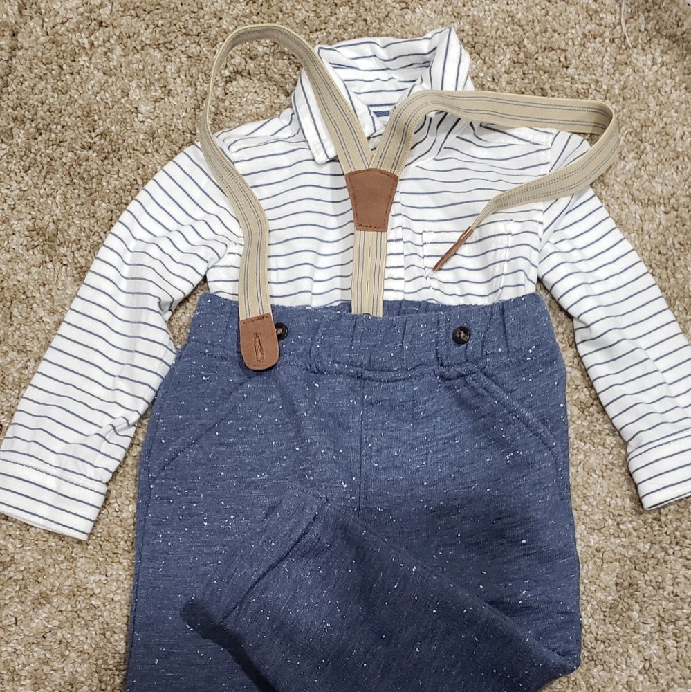 Boys dress up set with suspenders